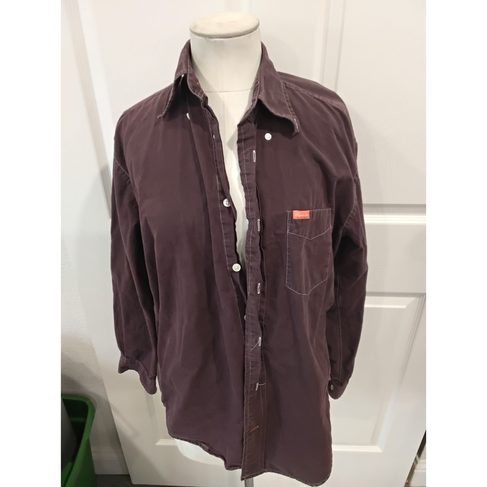 Faconnable Burgundy Long Sleeve Button Down Shirt Men's Size S